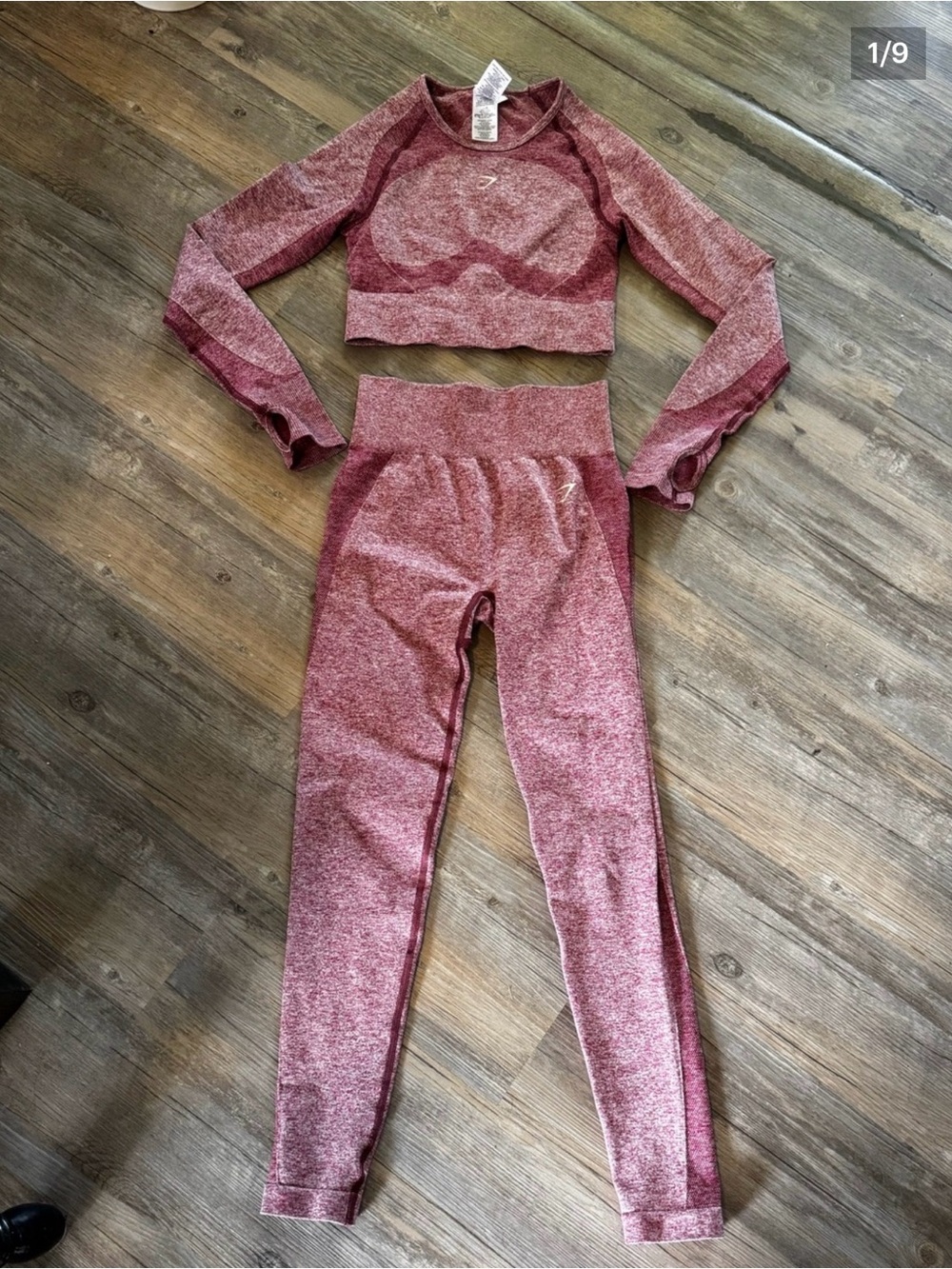 Gymshark Flex Seamless Long Sleeve Crop Top & High Waist Leggings Size Small
